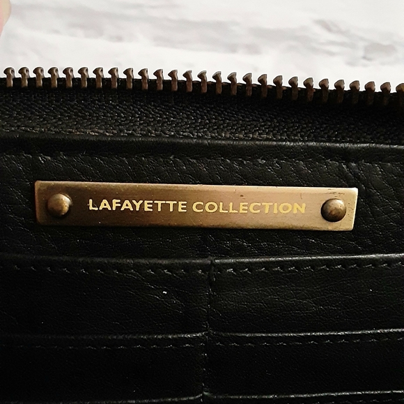 Lafayette collection black leather zip wallet - Picture 8 of 11